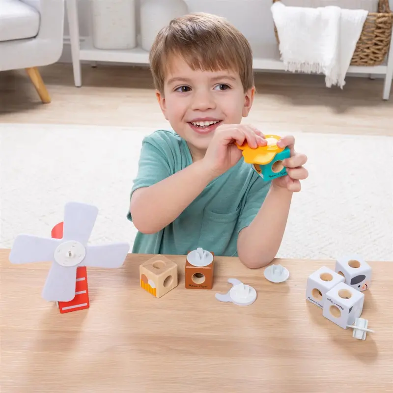 Melissa & Doug Multifarvet Blockables Playset Bondegårdens Venner 16Pcs 2