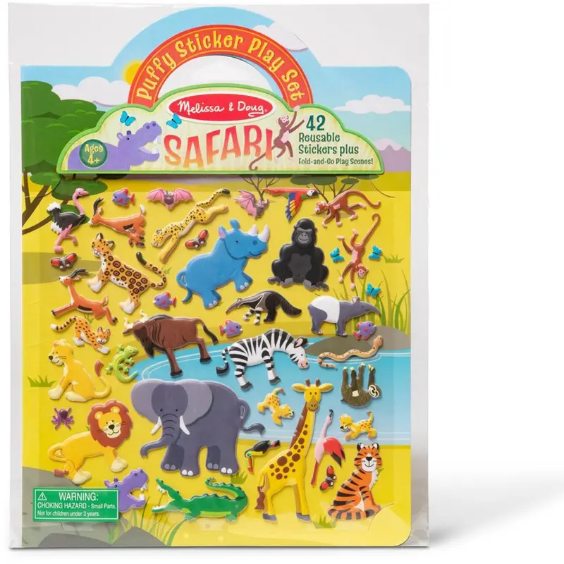 Melissa & Doug Multifarvet Puffy Sticker Playset Safari 1
