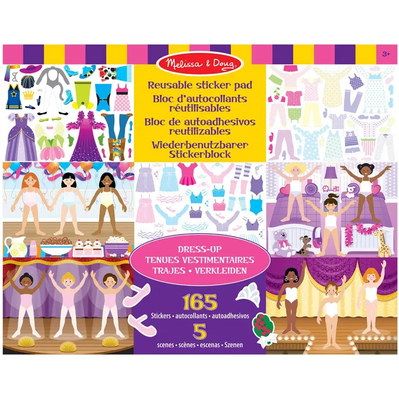 Melissa & Doug Multifarvet Reusable Sticker Pad Dress-Up 1