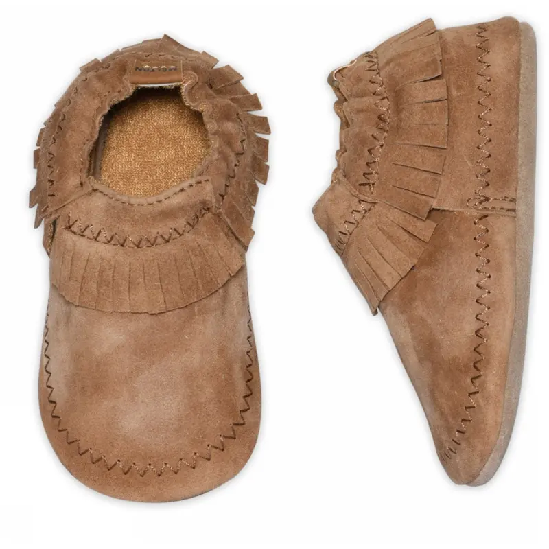 Melton Cognac Moccasin Suede Futter 1