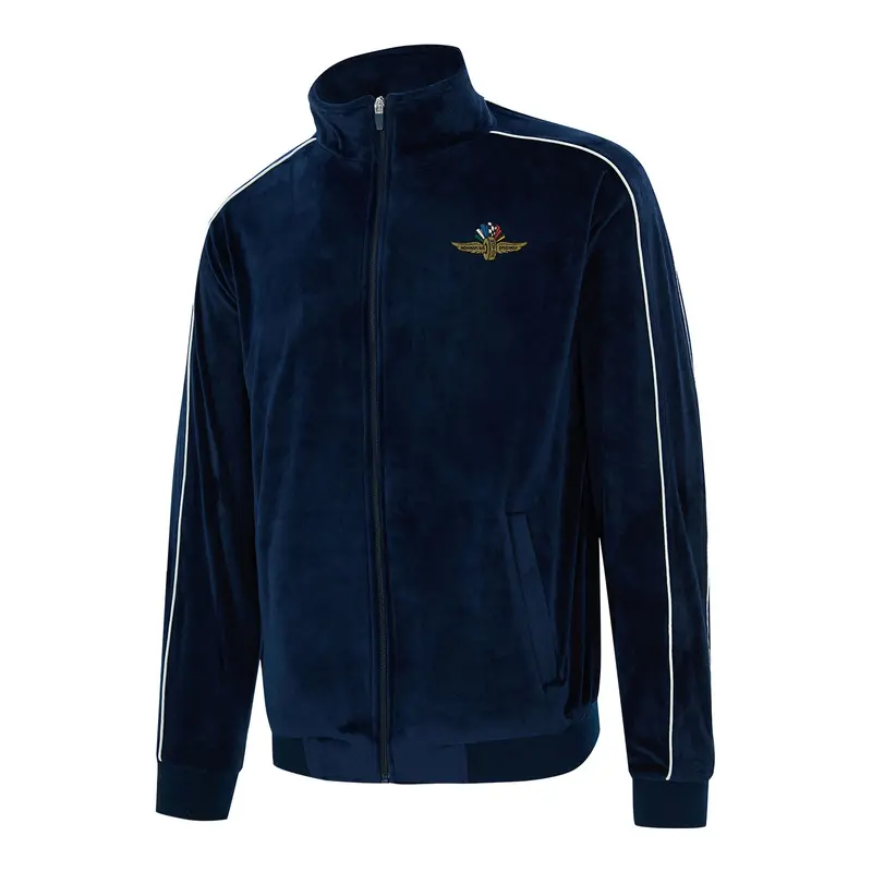 Men's Wing Wheel Flag Velour Full-Zip Jacket 1