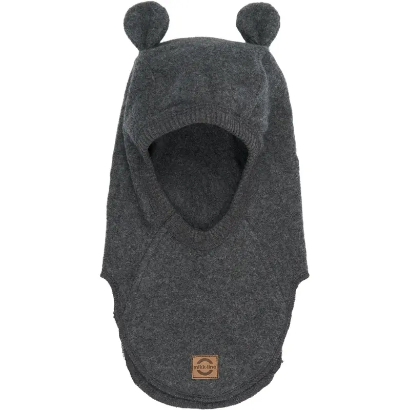 Mikk-Line Anthracite Melange Bomuld Fleece Elefanthue Med Ører 1