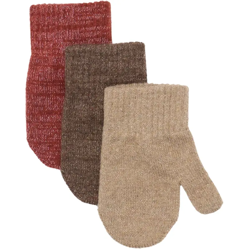 Mikk-Line Apple Butter-Chocolate Chip-Doeskin Magic Handsker 3 Pak Med Lurex 1