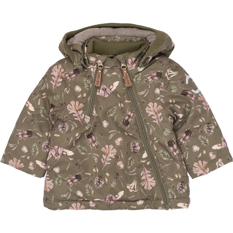 Mikk-Line Burnt Olive Polyester Baby Jakke Aop 1