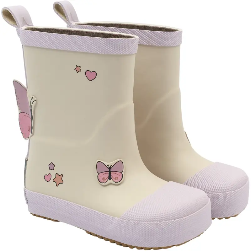 Mikk-Line Oyster Gray Gummistøvler Butterfly Barefoot 1