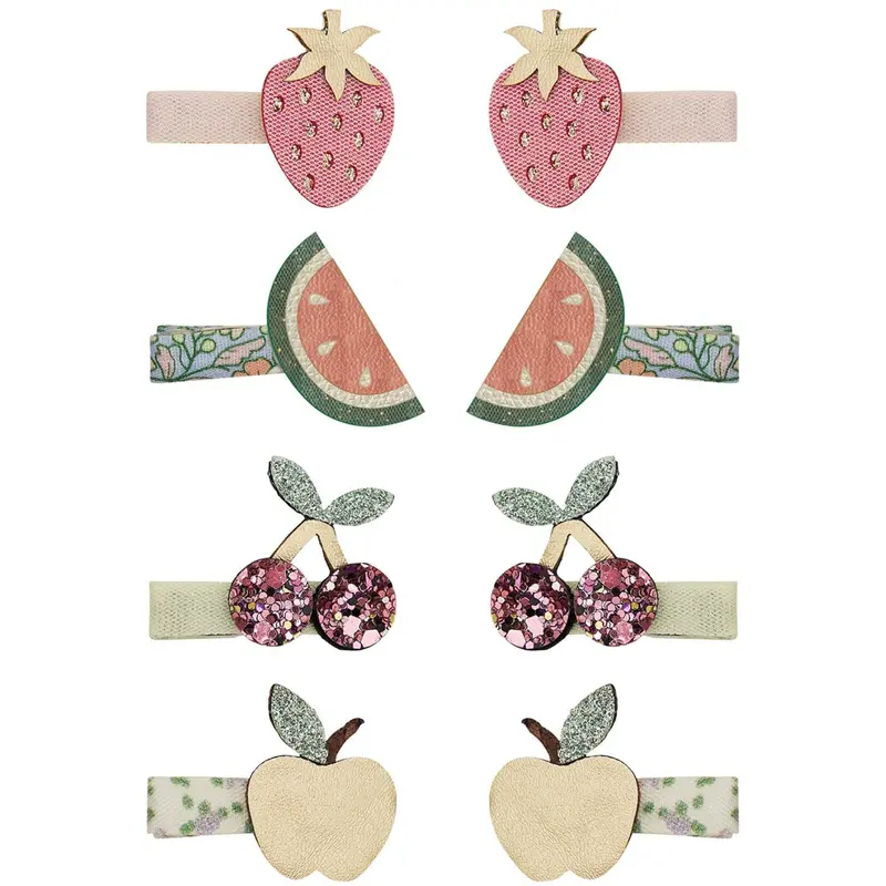 Mimi & Lula 8 Hårclips - Mini Fruit Salad Spring On The Farm 1