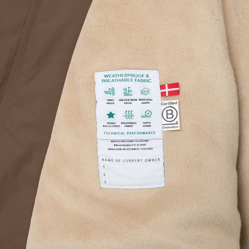 Mini A Ture Chestnut Brown Matwang Fleece Lined Winter Jacket. Grs 2