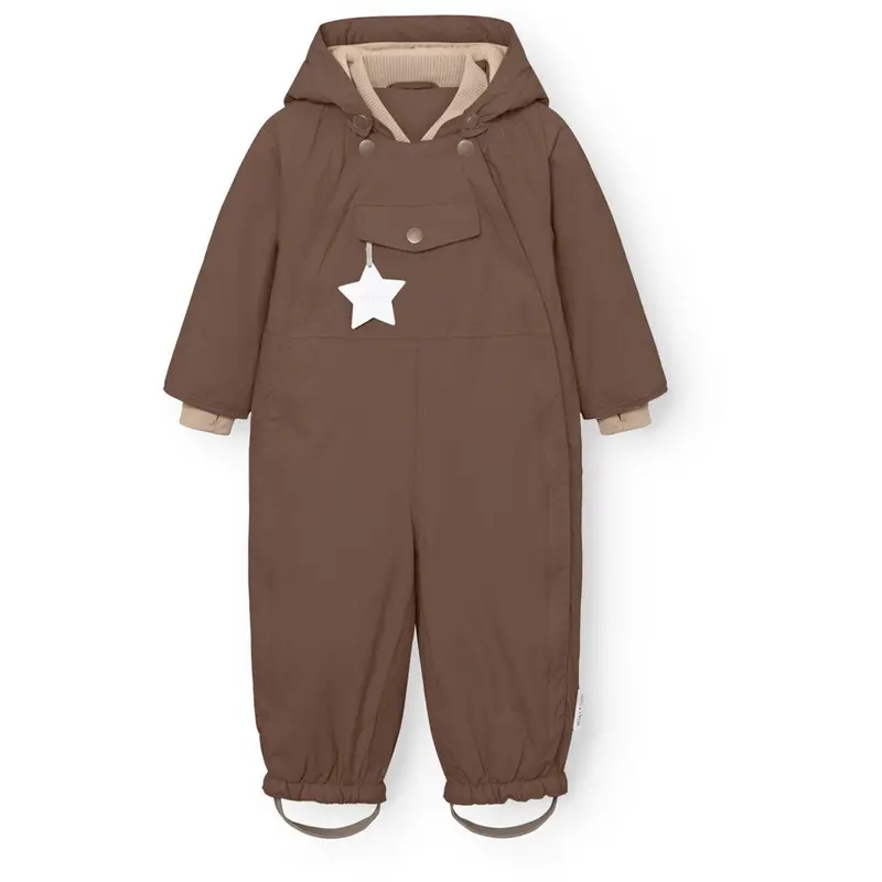 Mini A Ture Chestnut Brown Matwisti Fleece Lined Snowsuit. Grs 1