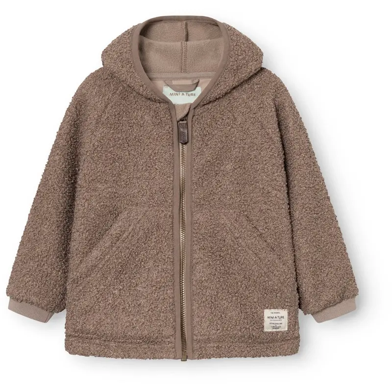 Mini A Ture Grey Brown Matliff Teddyfleece Jakke. Grs 1