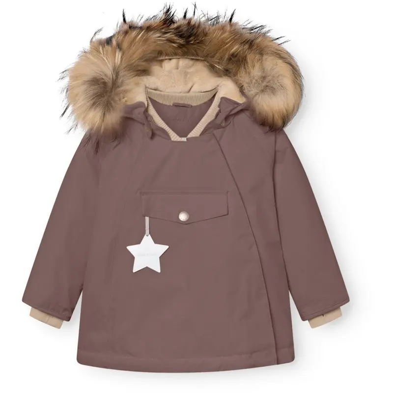 Mini A Ture Peppercorn Plum Matwang Fleece Lined Winter Jakke Fur. Grs 1