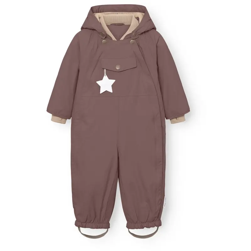Mini A Ture Peppercorn Plum Matwisti Fleece Lined Snowsuit. Grs 1