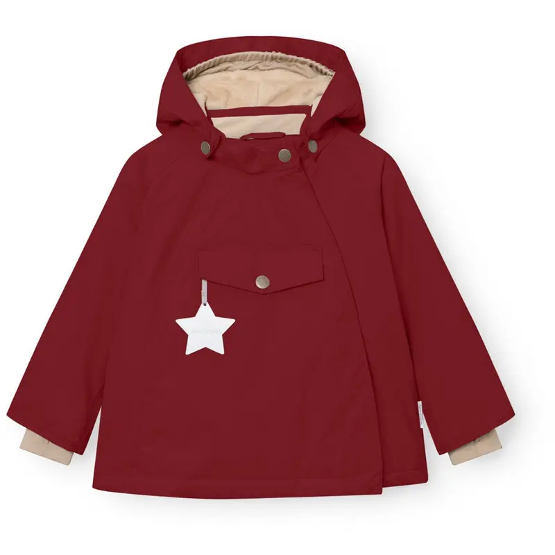 Mini A Ture Red Merlot Matwang Fleece Lined Winter Jacket. Grs 1