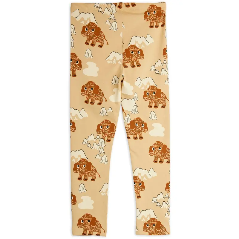 Mini Rodini Beige Mammoth Aop Leggings 3