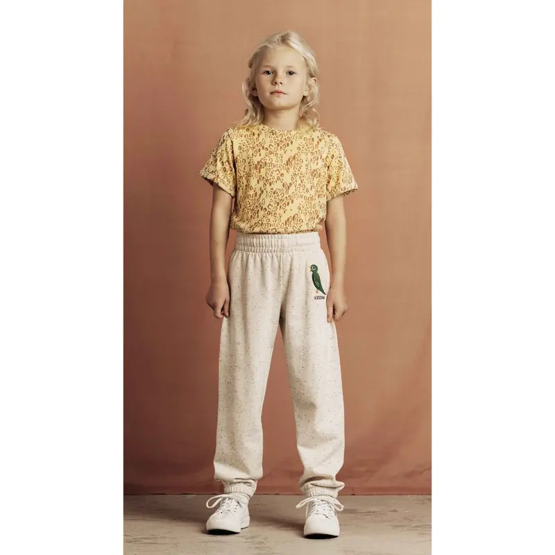 Mini Rodini Beige Mini Leopard Aop Ss Tee 2