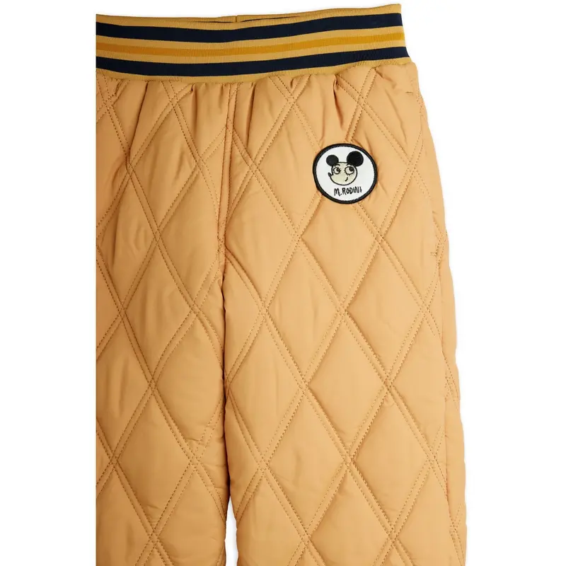 Mini Rodini Beige Ritzratz Patch Quiltet Outerwear Trousers 3