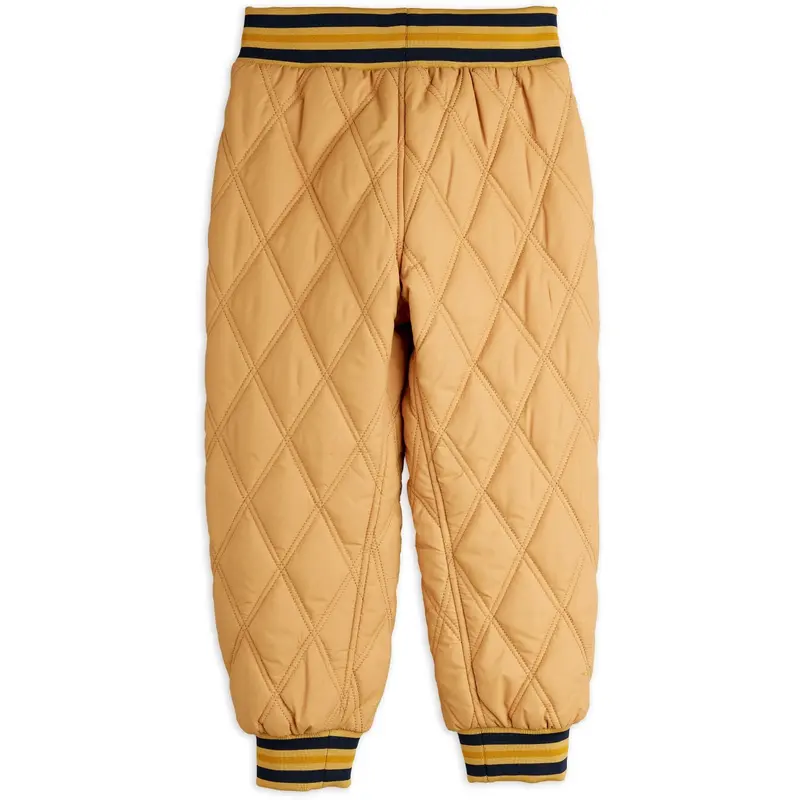 Mini Rodini Beige Ritzratz Patch Quiltet Outerwear Trousers 4