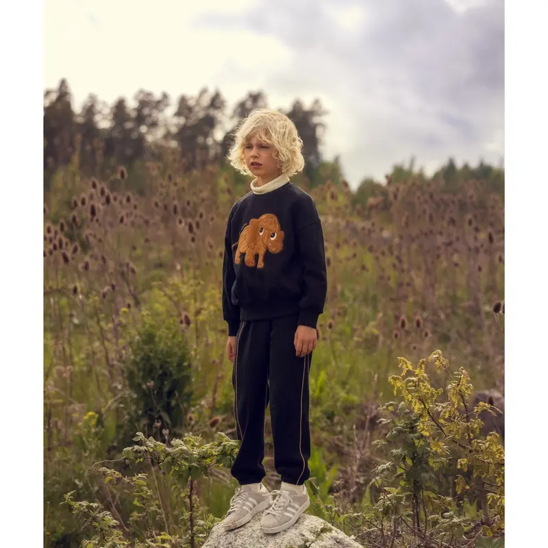 Mini Rodini Black Mammoth Chenille Sweatshirt 2