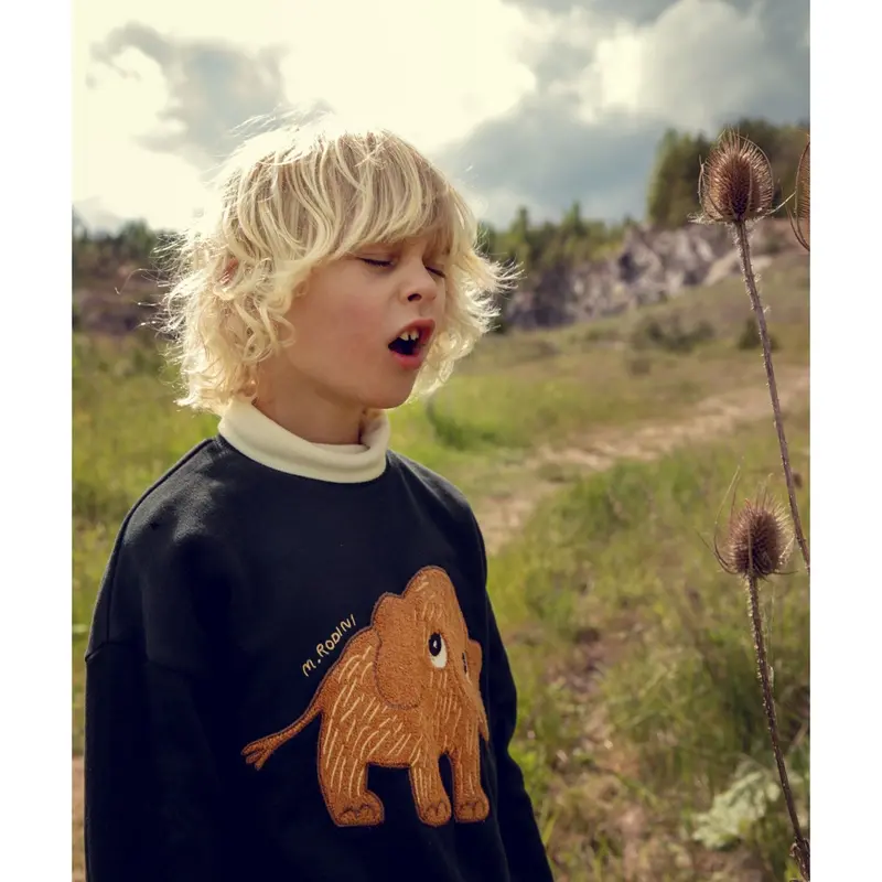Mini Rodini Black Mammoth Chenille Sweatshirt 3