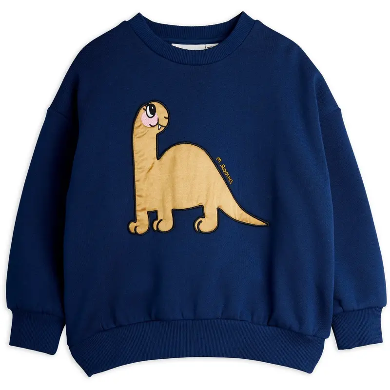 Mini Rodini Blue Dino Application Sweatshirt 1