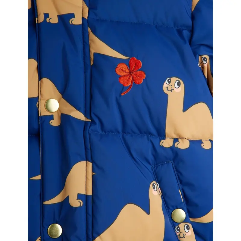 Mini Rodini Blue Dinos Aop Hooded Puffer 2