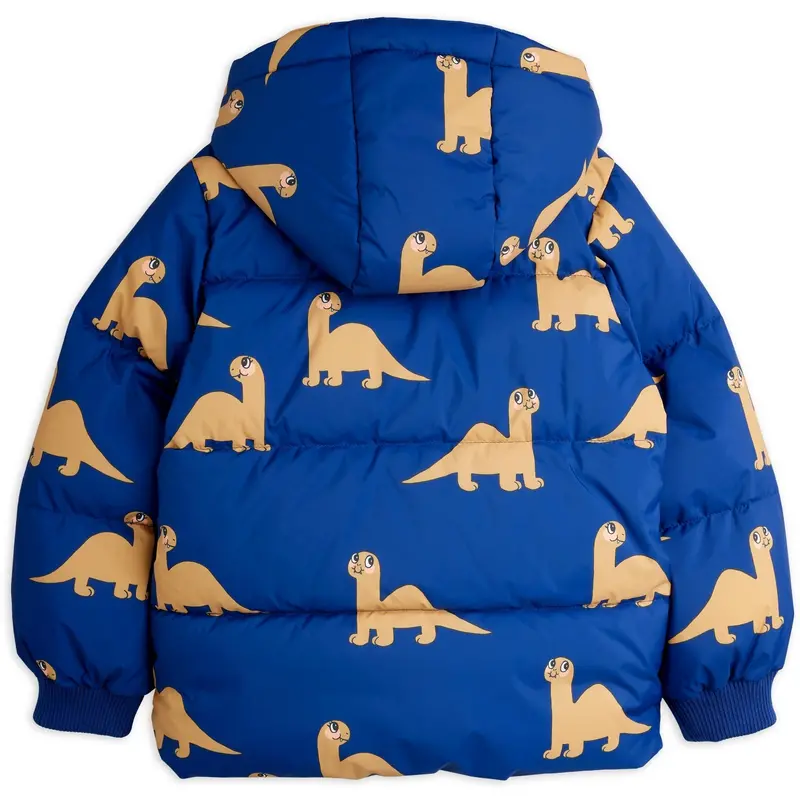 Mini Rodini Blue Dinos Aop Hooded Puffer 4