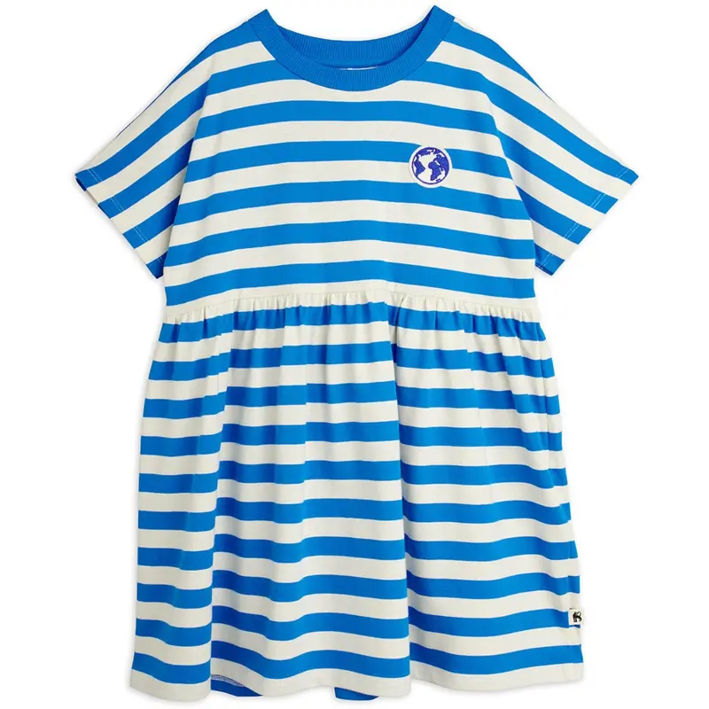 Mini Rodini Blue Earth Yd Stripe Ss Kjole 1