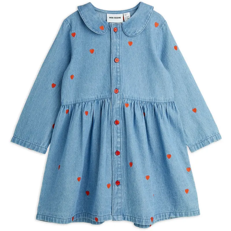 Mini Rodini Blue Mini Hearts Aoe Woven Kjole 1