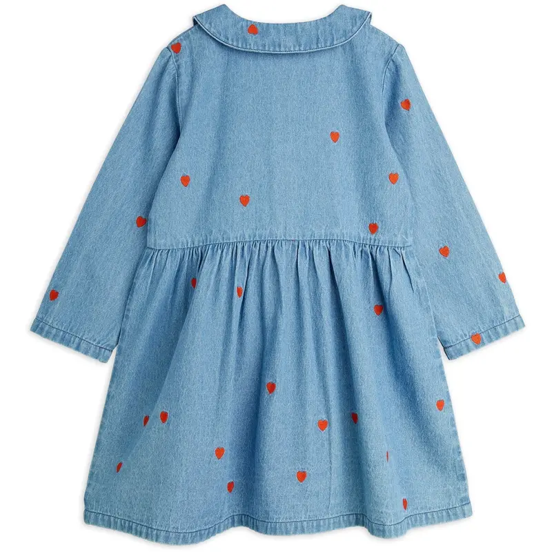 Mini Rodini Blue Mini Hearts Aoe Woven Kjole 4