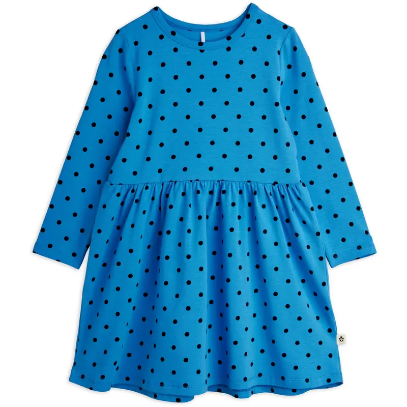 Mini Rodini Blue Polka Dots Aop Ls Kjole 1