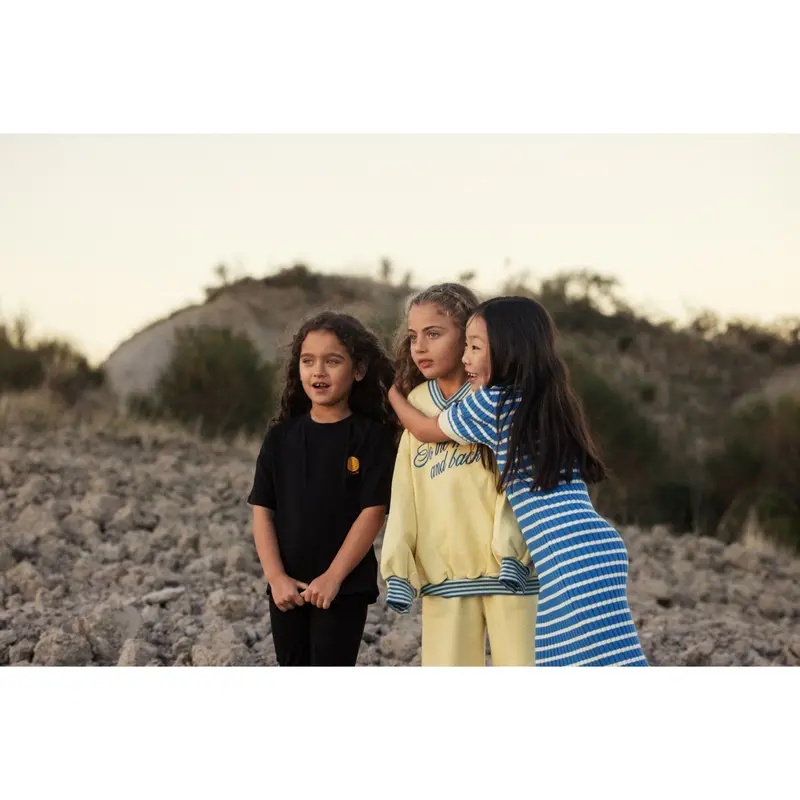Mini Rodini Blue Ritzratz Patch Rib Strikket Stripe Ss Kjole 3