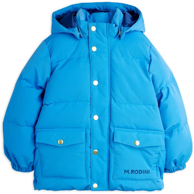 Mini Rodini Blue Solid Heavy Puffer 1