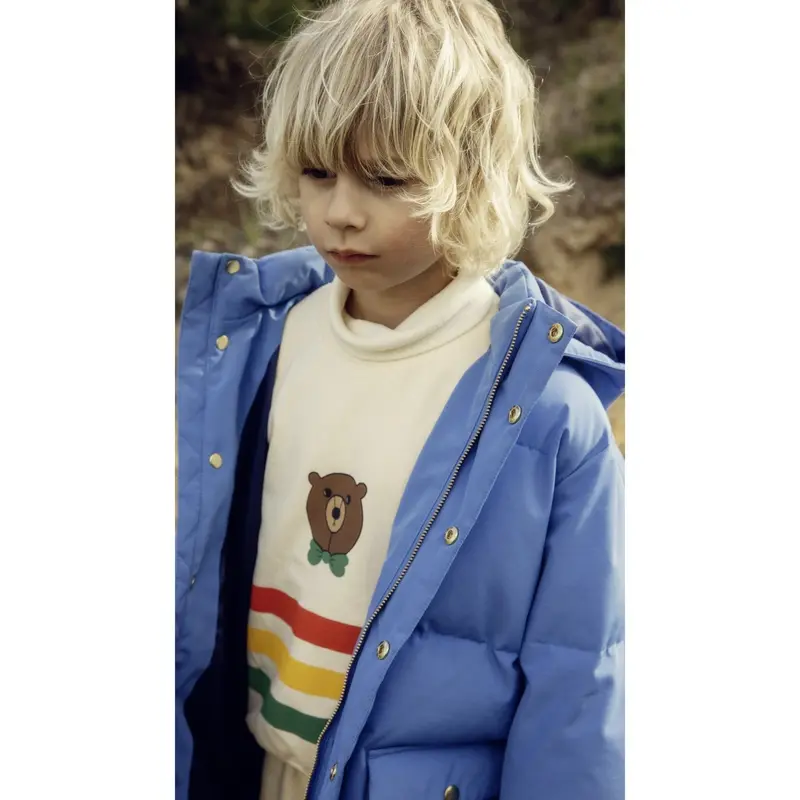 Mini Rodini Blue Solid Heavy Puffer 3