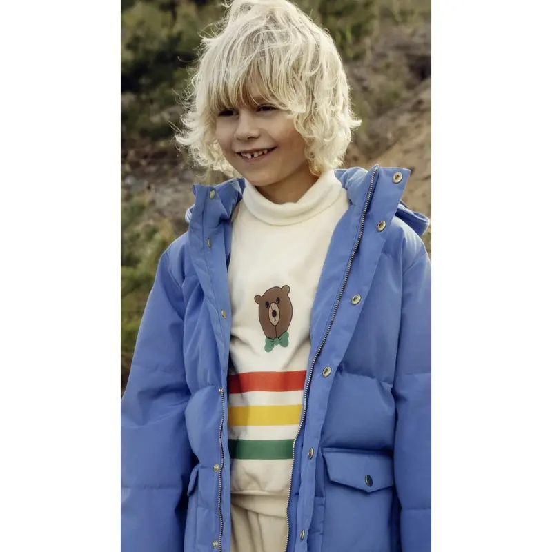 Mini Rodini Blue Solid Heavy Puffer 4