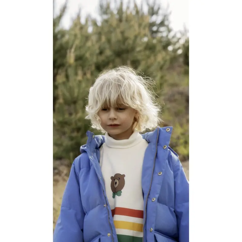 Mini Rodini Blue Solid Heavy Puffer 5
