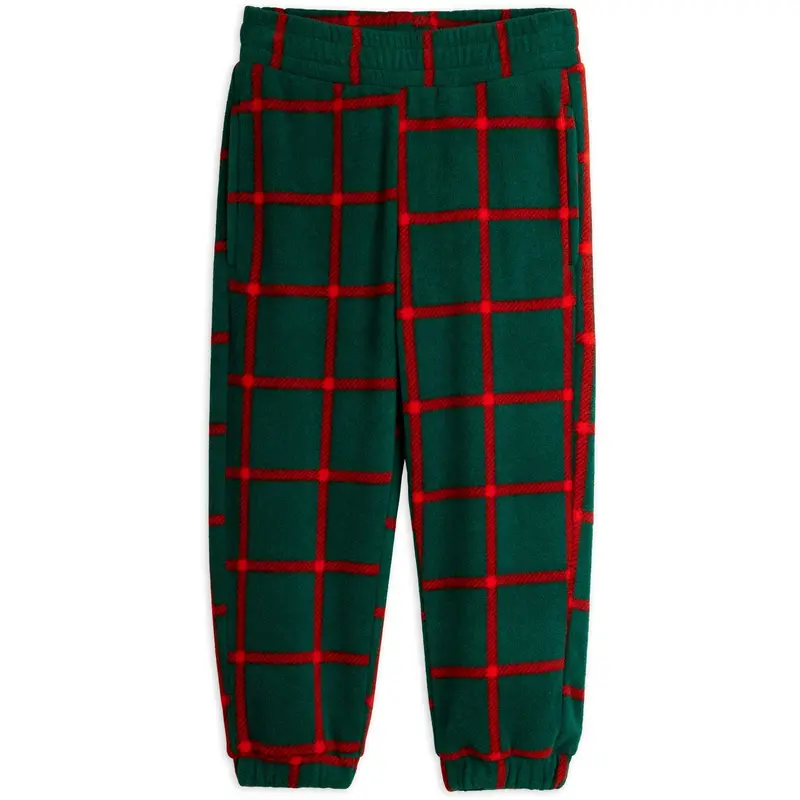 Mini Rodini Green Plaid Aop Fleece Bukser 1
