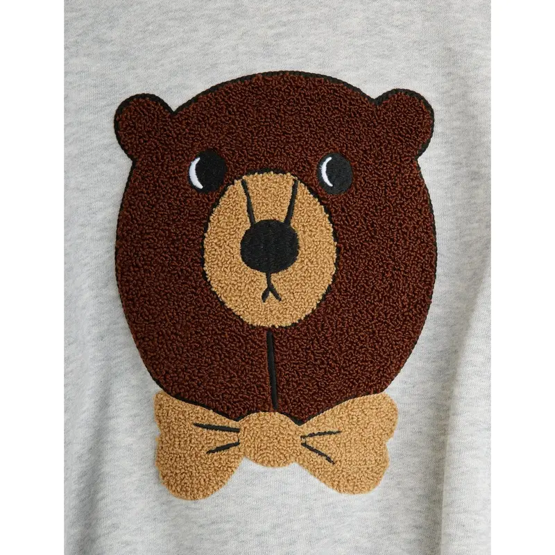 Mini Rodini Grey Melange Bjørn Chenille Sweatshirt 3