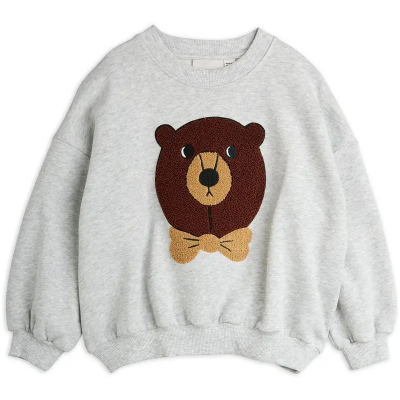 Mini Rodini Grey Melange Bjørn Chenille Sweatshirt 6