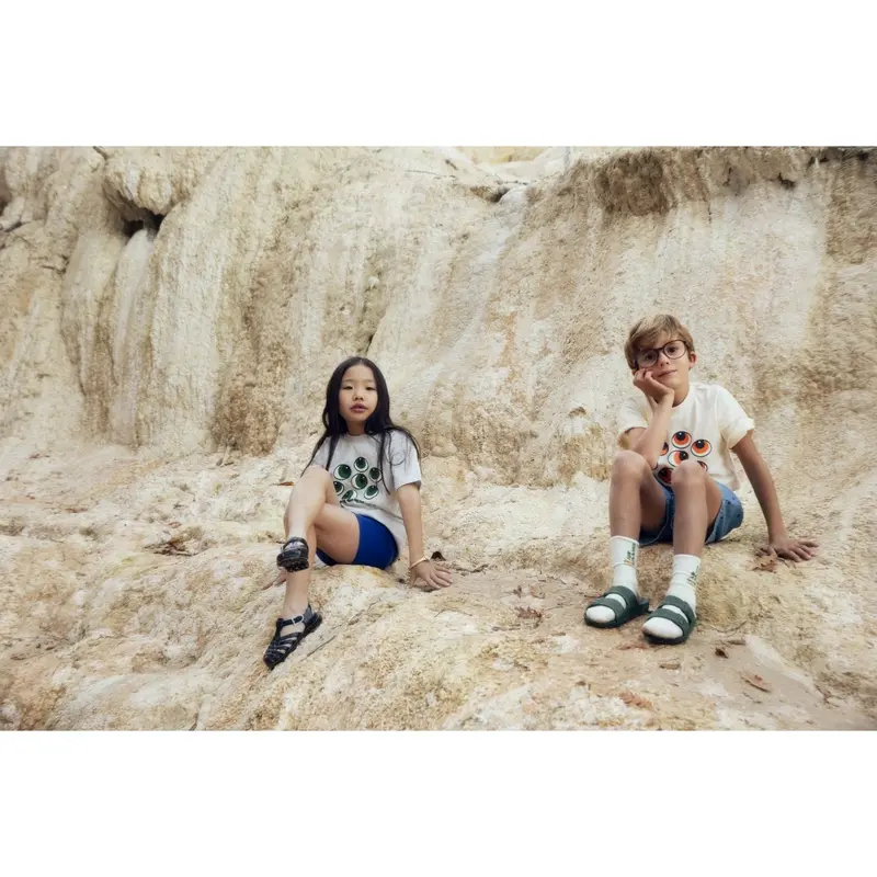 Mini Rodini Grey Melange Eyes Sp Ss Tee 4