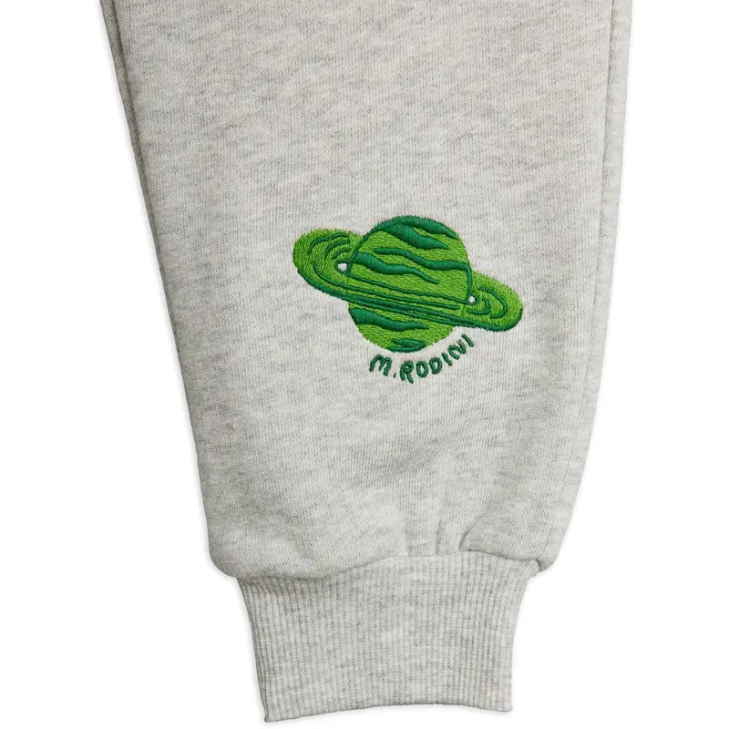Mini Rodini Grey Melange Planet Emb Sweatpants 2