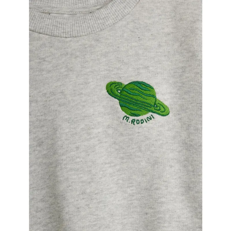 Mini Rodini Grey Melange Planet Emb Sweatshirt 2