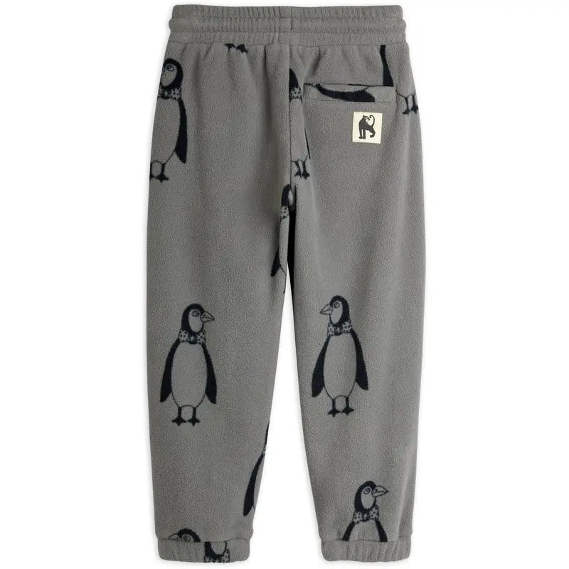 Mini Rodini Grey Penguin Fleece Trousers 1