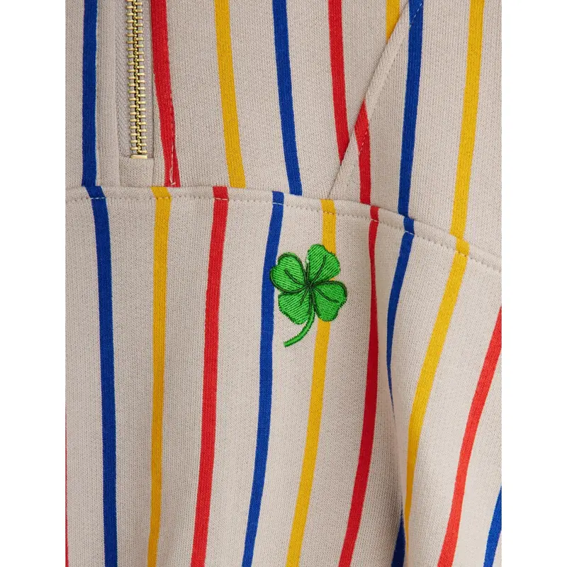 Mini Rodini Multi Clover Emb Half Zip Sweatshirt 2