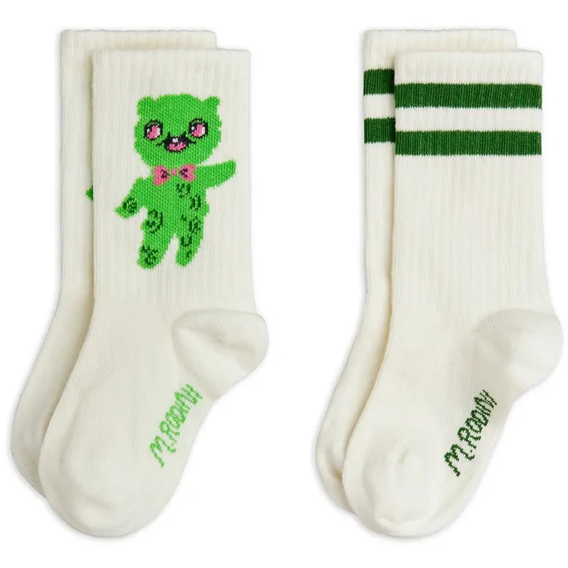 Mini Rodini Off-White Alien 2-Pak Strømper 1
