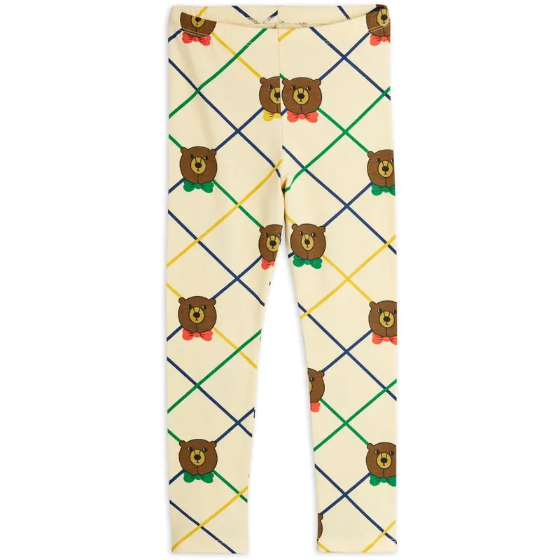 Mini Rodini Off-White Bjørn Check Aop Leggings 1