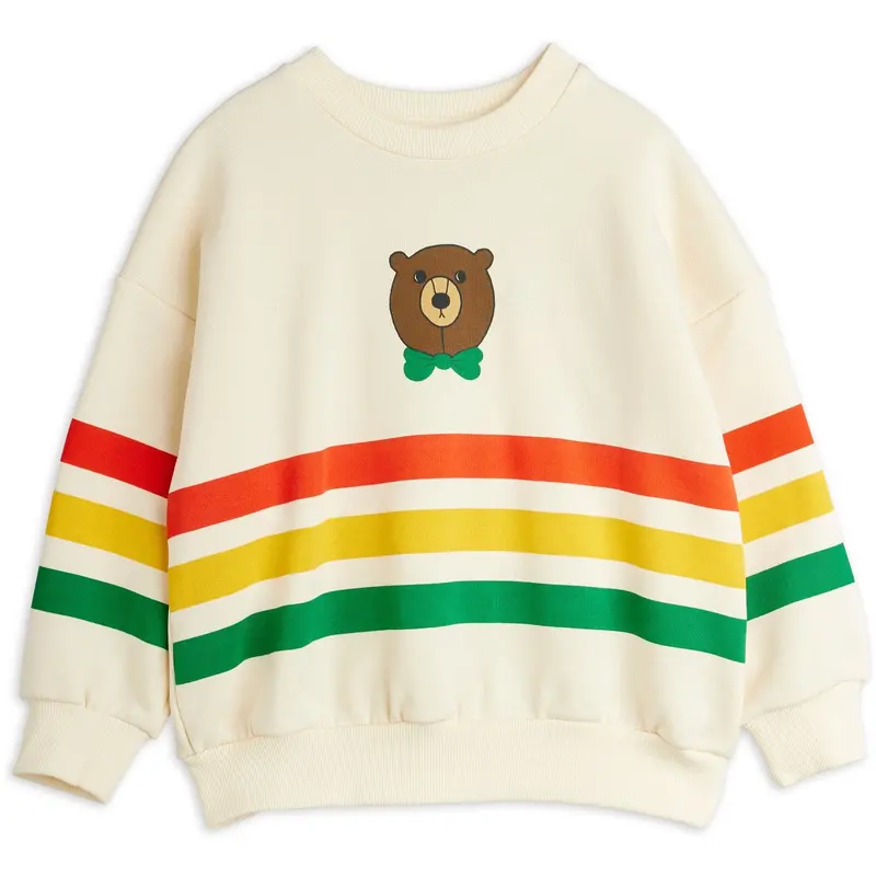 Mini Rodini Off-White Bjørn Stripe Sweatshirt 1