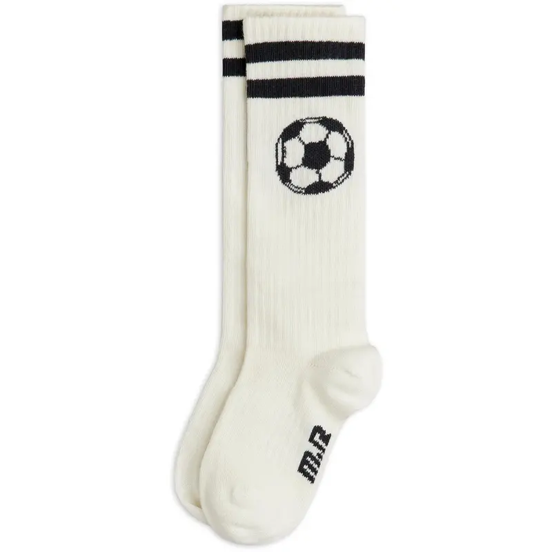 Mini Rodini Off-White Football Knee-High Strømper 1