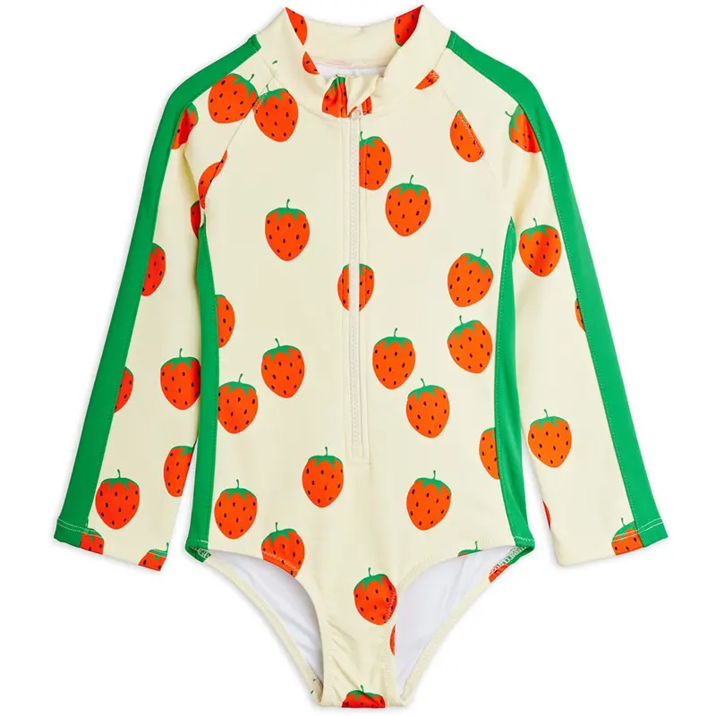 Mini Rodini Off-White Strawberries Aop Ls Uv Badeheldragt 1
