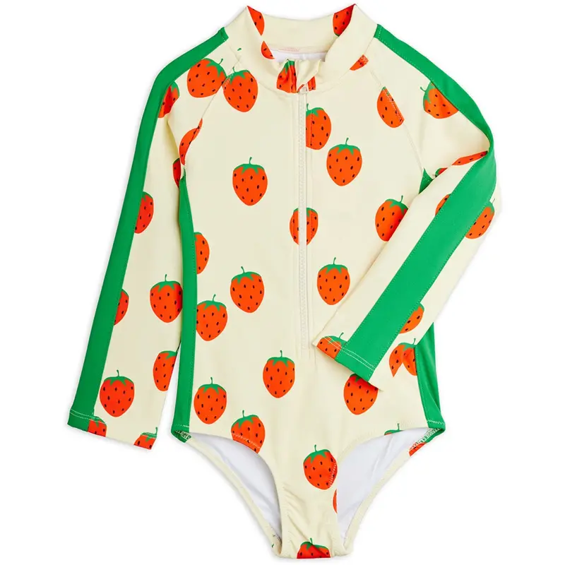 Mini Rodini Off-White Strawberries Aop Ls Uv Badeheldragt 3