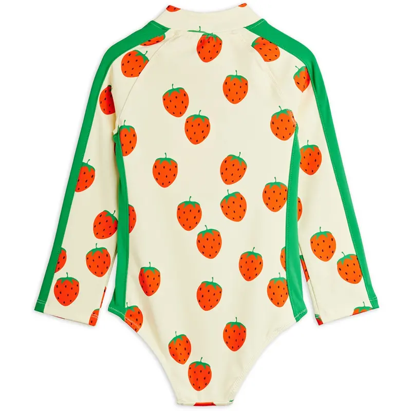 Mini Rodini Off-White Strawberries Aop Ls Uv Badeheldragt 4
