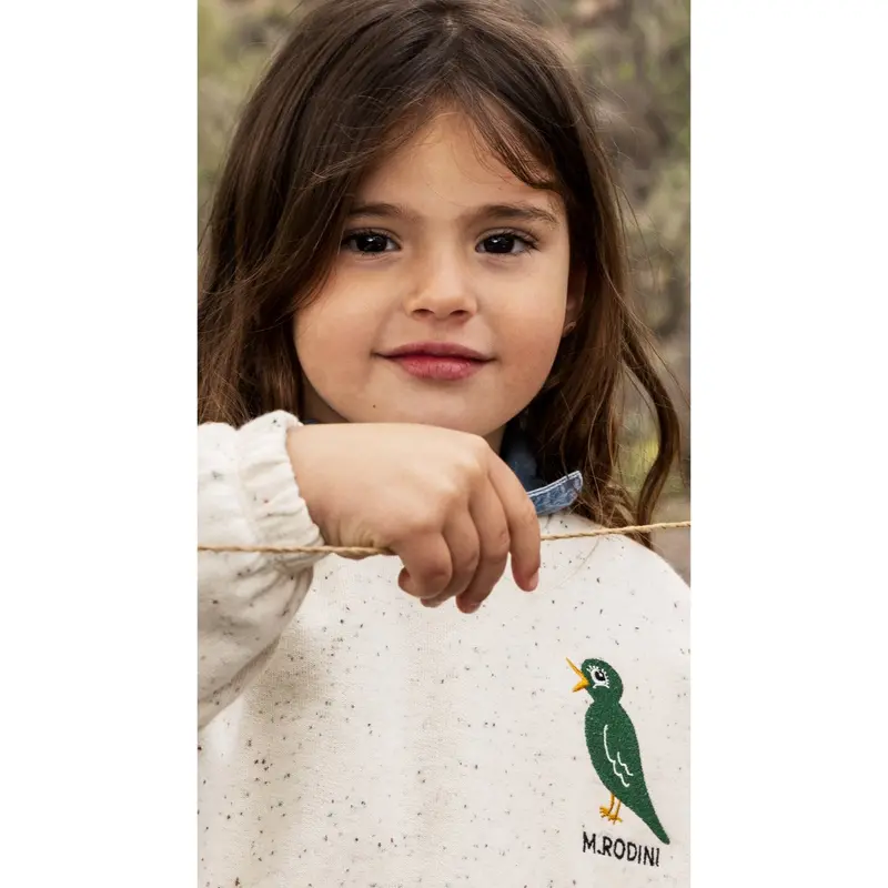 Mini Rodini Offwhite Bird Emb Neps Sweatshirt 3